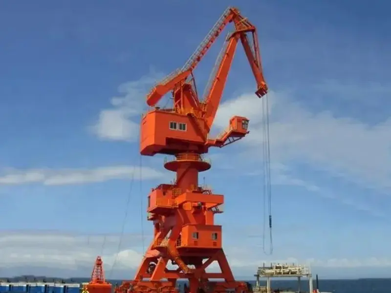Mobile Harbor Crane With Container Spreader or Grab for Handling Containers or Cargo Bulk