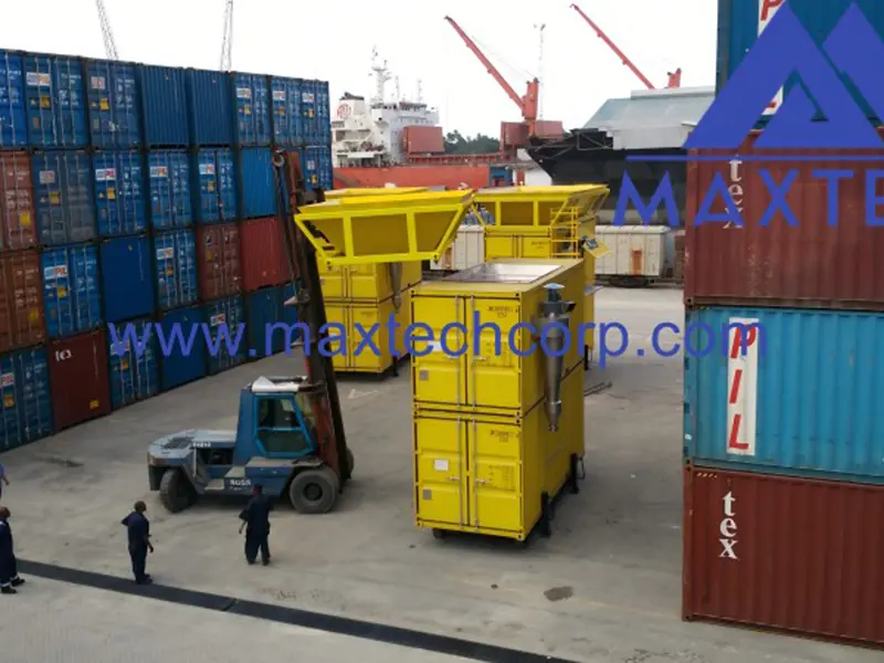 containerized weighting and bagging machine 2