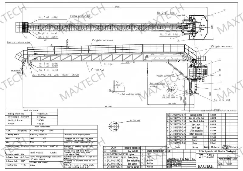 oil flow slewing crane-General Drawing01