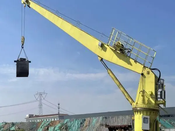 Containers and Cargo Handling Stiff Boom Marine Crane Electrical Hydraulic with Cylinders Luffing